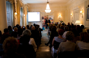 HMA Jonathan Allen delivers a speech at the OUP event