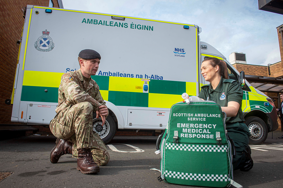 Armed Forces personnel are supporting the Scottish Ambulance Service.