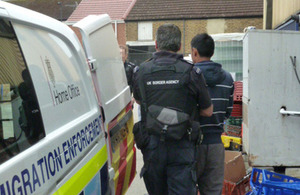 Immigration enforcement officers in action