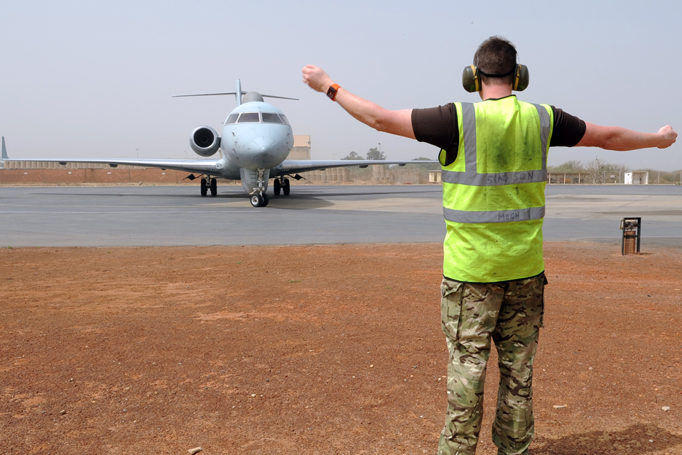 An RAF Sentinel aircraft operating in West Africa (library image)