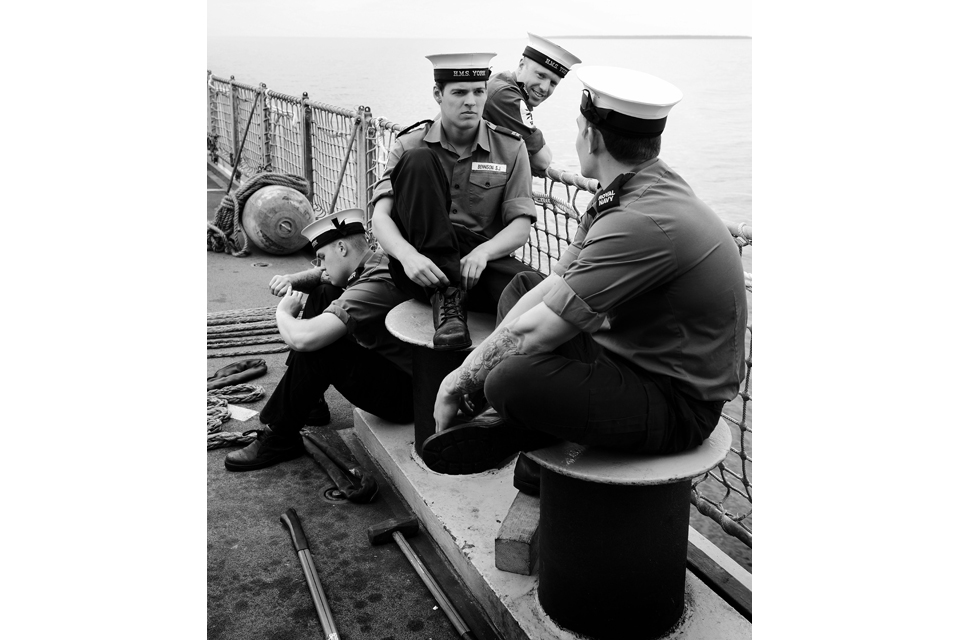 Flight deck crew on board HMS York