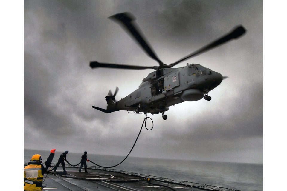  A Merlin helicopter refuelling in-flight 