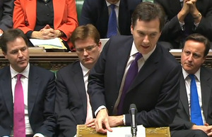 Chancellor of the Exchequer delivering the Autumn Statement in Parliament