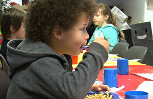 Child eating breakfast cereal