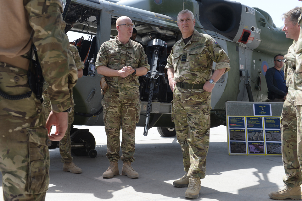 The Duke of York with members of the Joint Aviation Group in Afghanistan