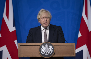 Prime Minister Boris Johnson holds Covid-19 press conference alongside Chris Whitty, Chief Medical Officer and Sir Patrick Vallance, Chief Scientific Adviser at 9 Downing Street.