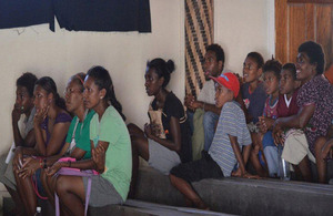 Young Solomon Islanders enjoying a film