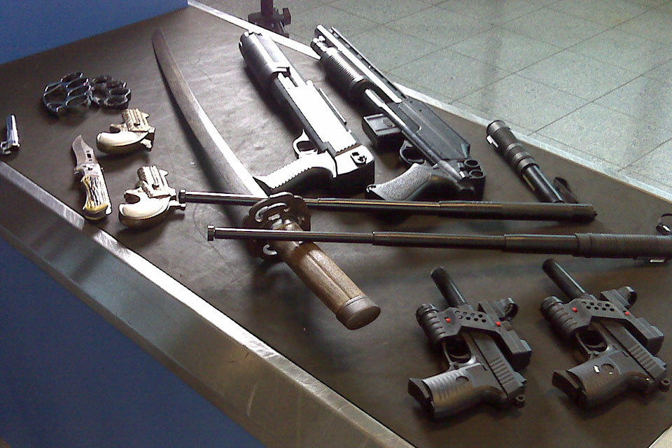 Weapons seized at Manchester Airport