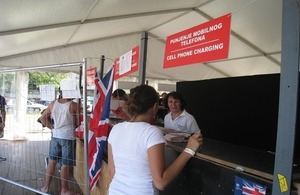 British Embassy consular team at EXIT village camp