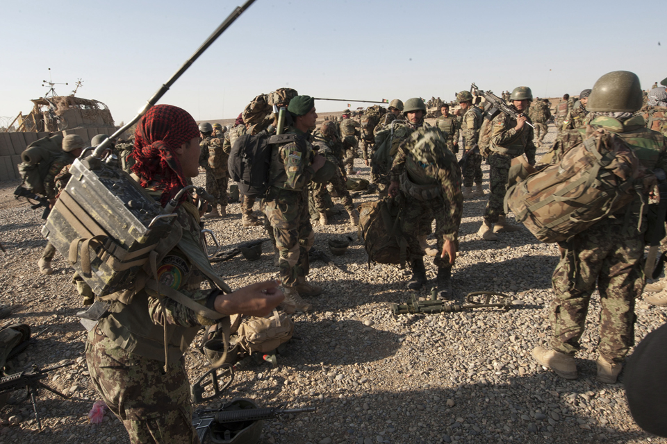 Soldiers from 3/215 Brigade of the Afghan National Army