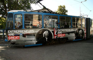 A Zagreb tram with GREAT logo