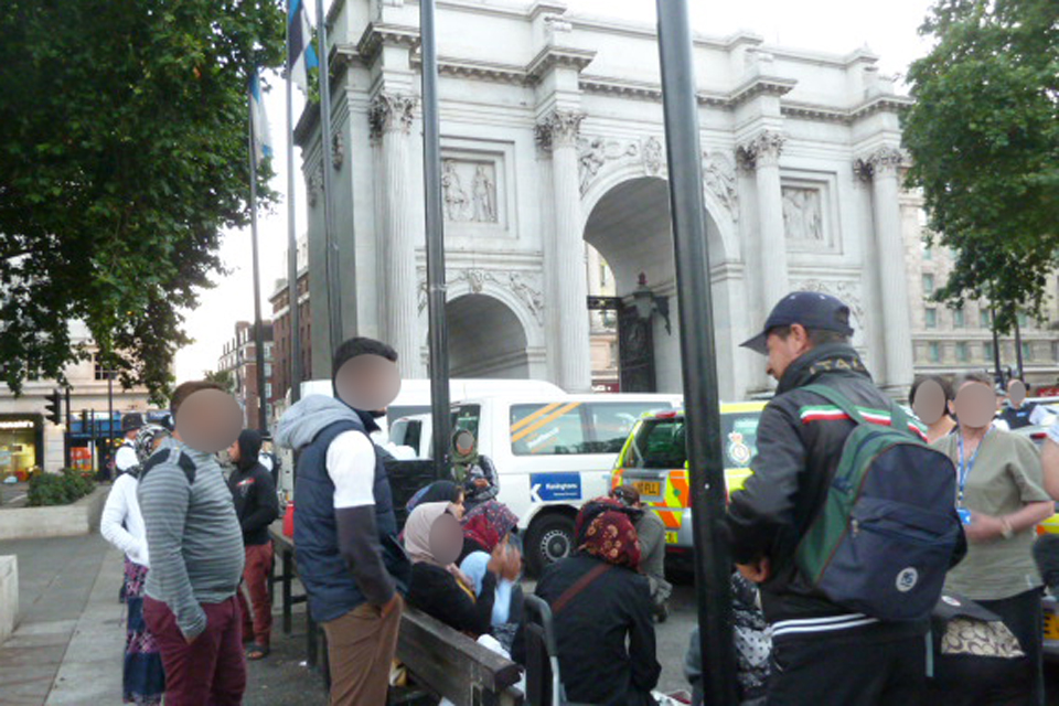 immigration enforcement officers join police in early morning operation in London targetting rough sleepers