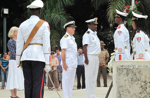 Wreath laying at the Jose Marti Memorial in Havana