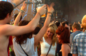 Brits enjoying a music festival