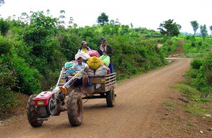 Cambodian farmers on their way to market