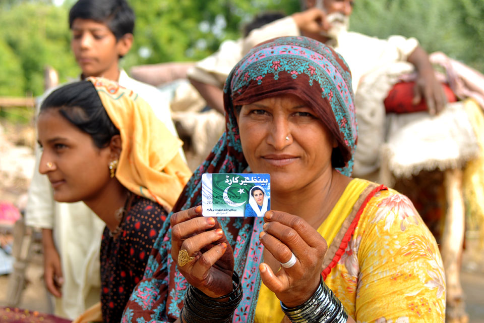 “The BISP card prevents us from going days without food," says Noor Bhari, 54, as she proudly displays her debit card provided under Pakistan’s national income support programme. Picture: World Bank