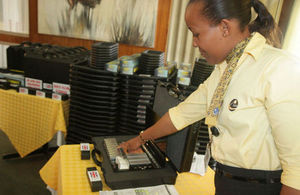 Airport security official explains how the equipment works