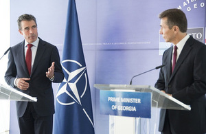 NATO Secretary General Anders Fogh Rasmussen with Georgian Prime Minister Bidzina Ivanishvili