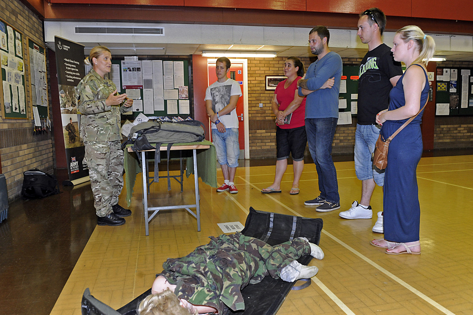 Staff Sergeant Johanna Hrycak shows off some medical kit