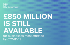850 миллионов фунтов стерлингов все еще доступны для предприятий, пострадавших от COVID