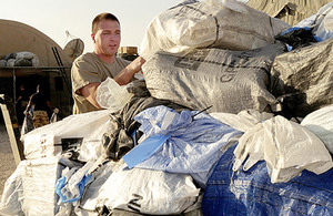 A first check on mail delivered to the Camp Bastion Post Office