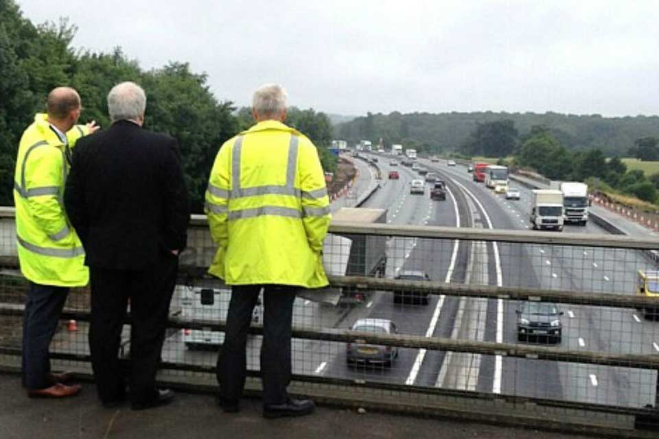 Transport Secretary Patrick McLoughlin at the M25