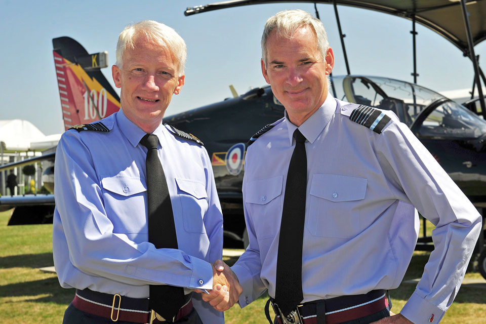 Air Chief Marshal Sir Andrew Pulford (right) with Air Chief Marshal Sir Stephen Dalton