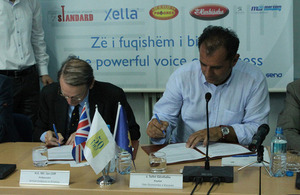Ambassador Ian Cliff and President of Kosovo Chamber of Commerce, Safet Gerxhaliu