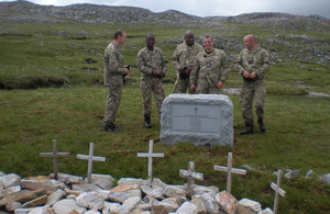 The 600-kilogram granite stone marking the spot where the 6 RAF aircrew lost their lives [Picture: Crown copyright]