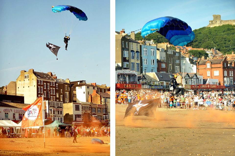 A paratrooper landing on Scarborough Beach