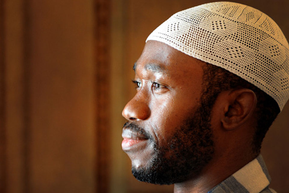 A Muslim serviceman listens to one of the speakers at the annual Armed Forces Muslim Conference at Amport House