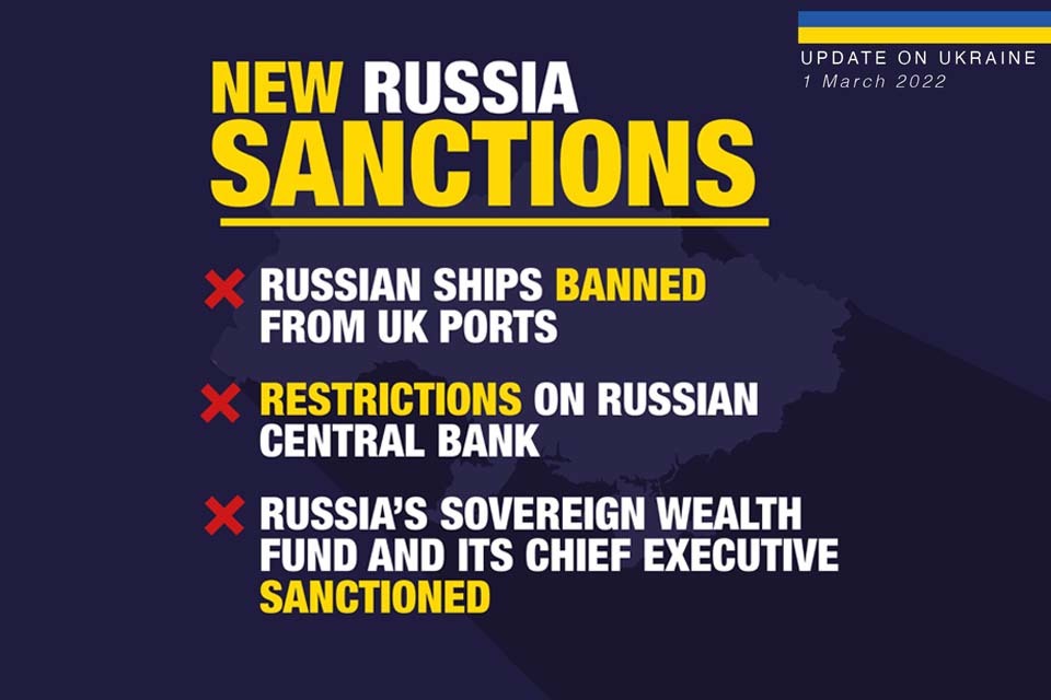 UK introduces new sanctions against Russia including ban on ships and fresh  financial measures - GOV.UK