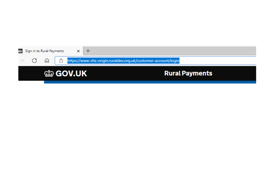 The image shows a screen shot of the Rural Payments service page on GOV.UK