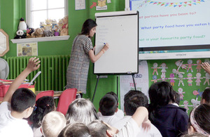 Children and teacher in classroom