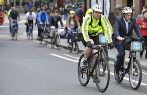 Cyclists in a city. Photo: Nick Ansell/PA Images.