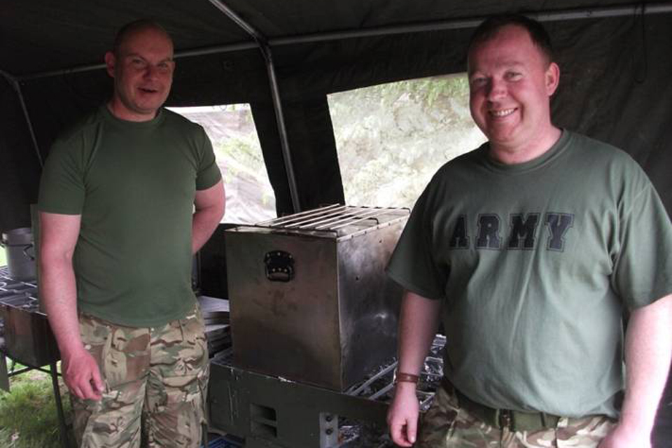 Lance Corporals Kevin Clark and Brian Gascoigne during Exercise Rolling Thunder