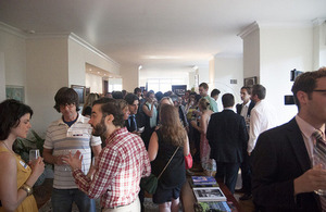 Guests network at the British residence in New York.