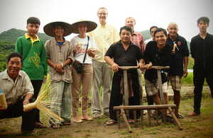 Embassy staff joins with Living Land Laos team following their educational tour of the farm