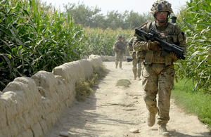 Lance Corporal Thomson and other members of the 12th Mechanized Brigade Reconnaissance Force push into the area of Shorokay during Operation DAAS