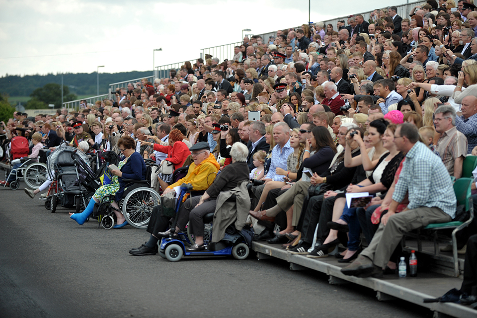 Crowds of families and friends