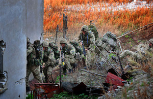 45 Commando Royal Marines conducting an assault with Albanian forces on an old Soviet submarine base on Sazan Island