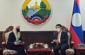 Minister for Asia and the Middle East, Amanda Milling MP, met Foreign Minister H.E. Saleumxay Kommasith and Deputy Minister Bounleua Phandanouvong
