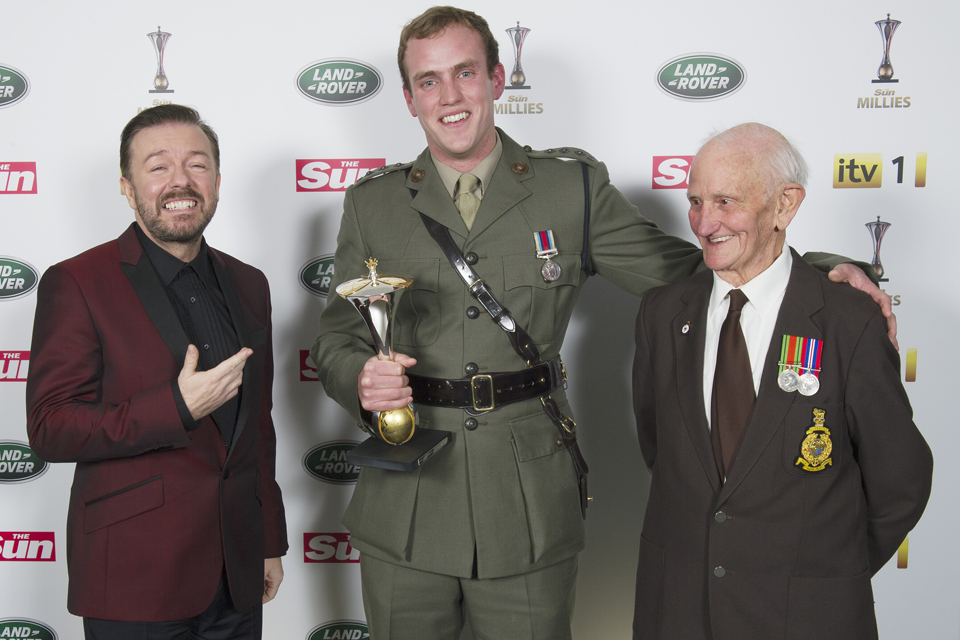 Captain Simon Maxwell with his Overcoming Adversity Award