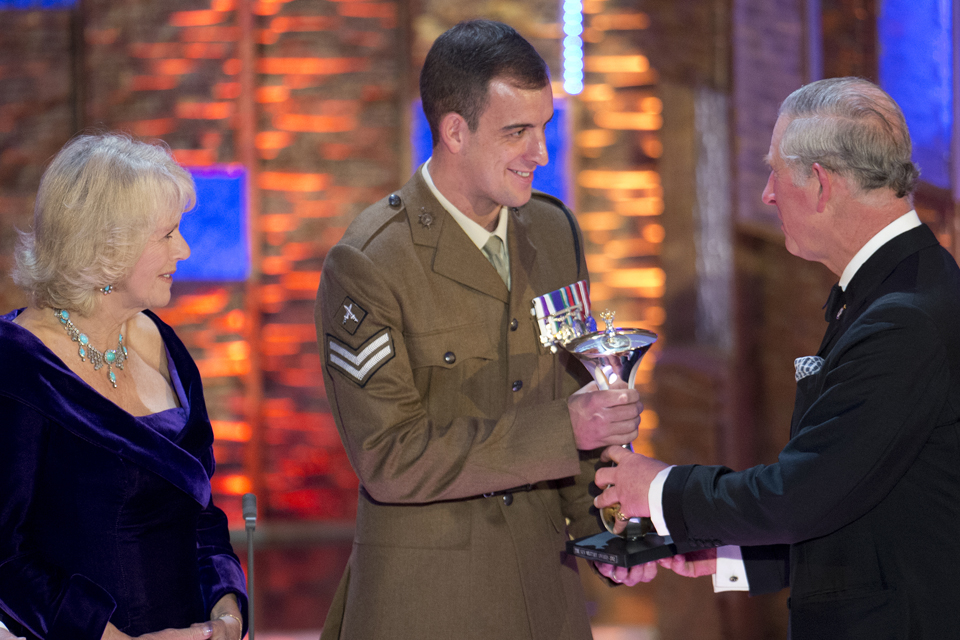 Corporal Sean Jones receiving the Most Outstanding Soldier Award in 2012