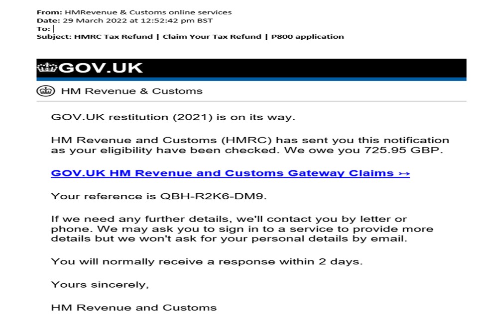 Hmrc Phishing Email Tax Refund