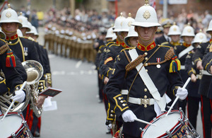 The Band of Her Majesty's Royal Marines Portsmouth at the Armed Forces Day national event in Nottingham [Picture: Corporal Andy Reddy, Crown copyright]