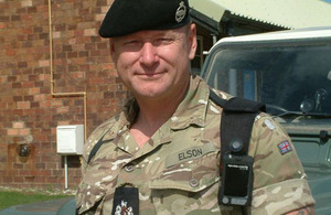 Training Safety Marshal Warrant Officer Class 1 Jeff Elson wearing one of the new body cameras [Picture: Crown copyright]