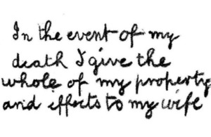 Copy of soldier's will