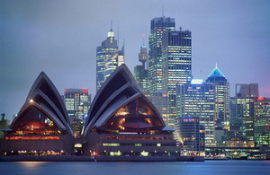 Sydney Opera House and Sydney central business district