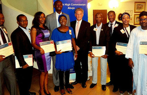 2013/14 Chevening Scholars from Nigeria at reception in Abuja.